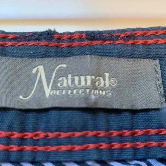 Natural Reflections 100% Cotton Mid Rise Flat Front Blue  Shorts - Picture 4 of 7